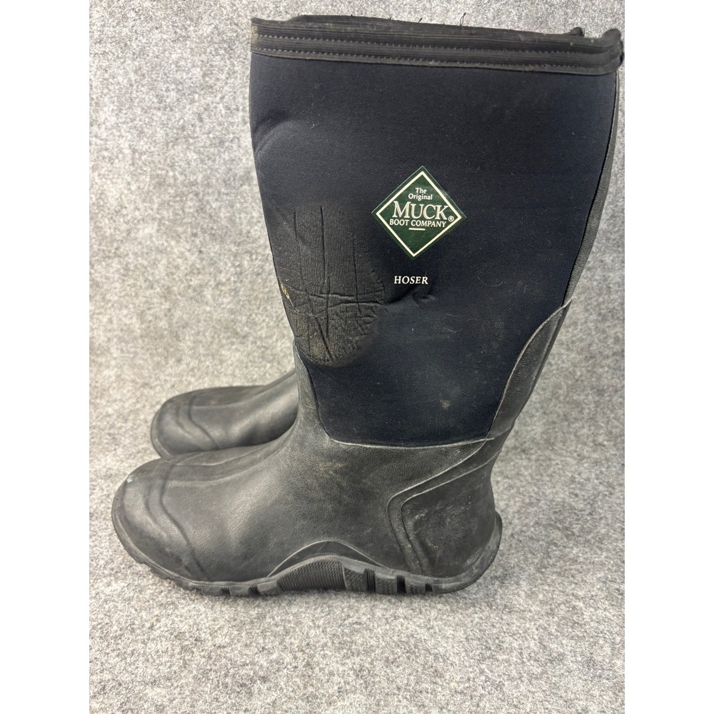 Muck Boot Company Hoser Boots Mens Size 11 Black Waterproof Neoprene Tall Work